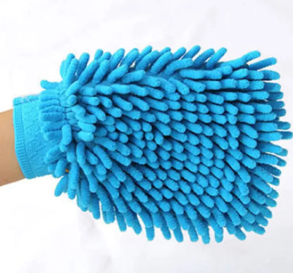 Medium Coral Chenille Car Wash Gloves